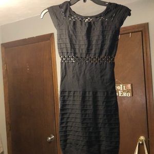 black body hugging dress